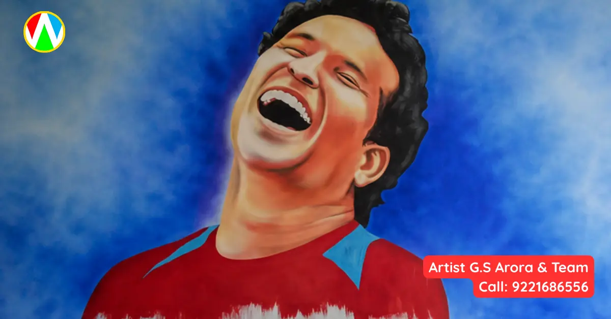 Close up of sports portrait wall mural by Wall Painting Mumbai