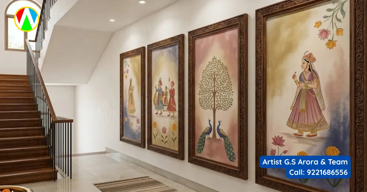 Premium Chinoiserie wall murals designed as royal heritage framed panels