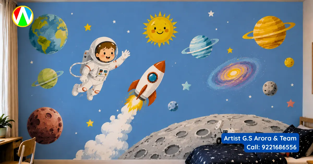 Premium Wall Decor Magical Kids Room featuring outer space and galaxy adventures
