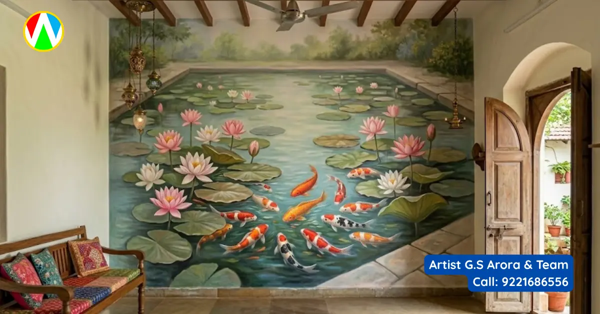 Grand Lotus Pond and Koi Fish
